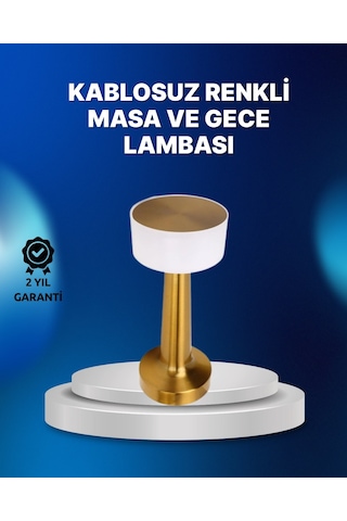 Mey İthalat Kablosuz Dokunmatik Masa Lambası Şık Modern Metal Gövde, Usb Şarjlı Diğer