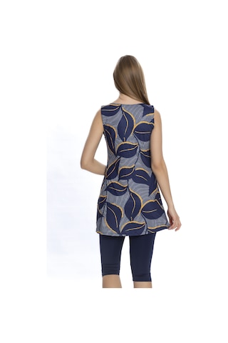 Sıfır Kol Taytlı Yarı Kapalı Mayo 152-504 Lacivert Lacivert