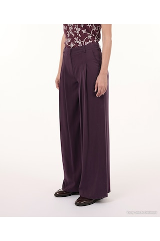Yargıcı Wide Leg Normal Bel Pantolon 26kkpn3045x 051 Mürdüm