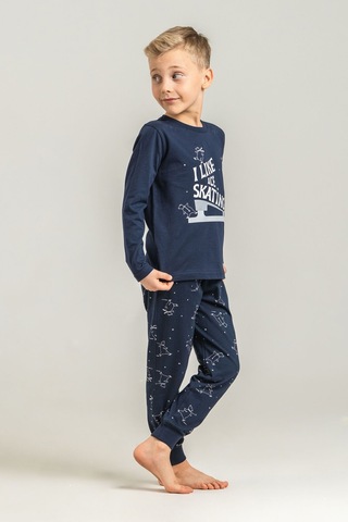 Rolypoly Baba Oğul I Like Ice Skating Lacivert Uzun Kol Pijama Takım Rp3864-a-v1 Rp3864-a-v1
