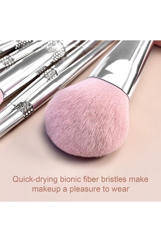 Moveevo 11 Adet Makyaj Fırçası Seti Taşınabilir Küçük Set Fırçalar Başlangıç Pudra Göz Farı Fırçaları