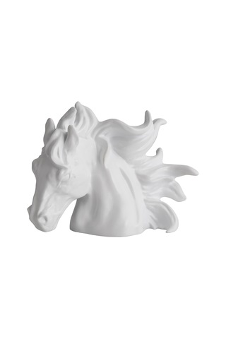 Dekoratif At Başı Biblo- Beyaz