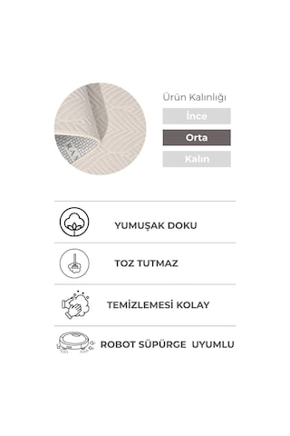 Lexus Beyaz Rengi Premium Halı & Yolluk Özel Kaymaz Tabanlı Yıkanabilir Tozumaz Modern Beyaz 1