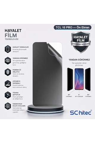 Schitec Tcl 10 Pro Hayalet Privacy Hidrojel Ekran Koruyucu Film 06889254