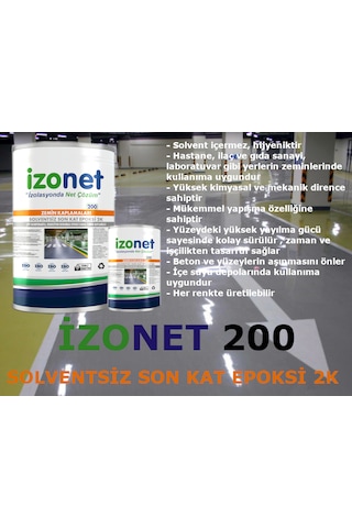 İzonet 200 Solventsiz Epoksi 2k 12+3 15 Kg