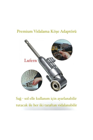 Vidalama Köşe Adaptörü Aparat Pratik Matkap Ucu Dar Alan Kör Nokta Açılı Hızlı Değiştirme Uç Tutucu