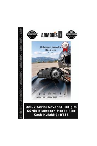 Delux Serisi Seyahat İletişim Sürüş Bluetooth Motosiklet Kask Kulaklığı Bt35