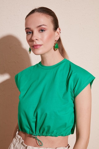 Lela Bisiklet Yaka % 100 Pamuk Crop Bayan T Shirt 5865587 Benetton