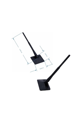 Dekoratif Oto Anten Bobinli Süs Anteni Yapıştırma 16cm Siyah Zendar YES-020