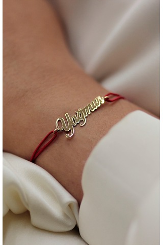 Diamine 14 Ayar Altın İsim İpli Bileklik Sarı Altın