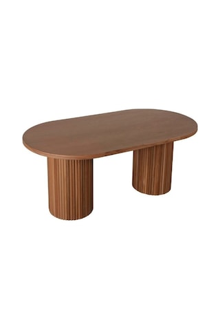 Sierra İskandinav Oval Ahşap Bohem Masa 90x180 Ceviz Ayak - Ceviz Üst