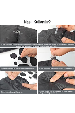 Yapışkanlı Polyester Mont Tamir Yaması 36 Adet Haki