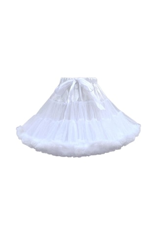 Fastbuy Homyl Kadın Katmanlı Şifon Kombinezon Etek Beyaz, Şık Ve Kabarık Tasarım Beyaz