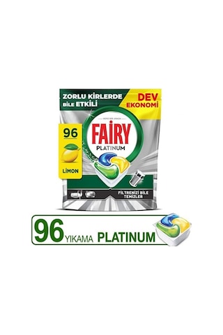 Fairy Platinum Bulaşık Makinesi Kapsülü Limon Kokulu 96'lı