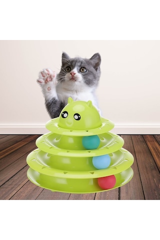 Tower Of Tracks Eğlenceli Üç Katlı Kedi Oyuncağı Seti Kedi Oyunu 5492