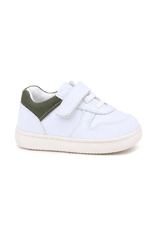 Rakerplus Bob Beyaz Nubuk Haki Hakiki Deri Bebek Sneaker Ayakkabı