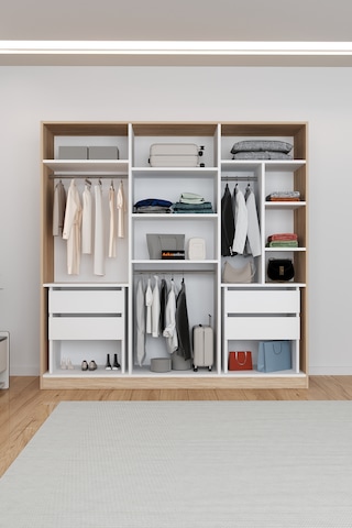 Ae-2115 Kale Sonomo Gardırop 6 Kapaklı, 4 Çekmeceli, 3 Askılıklı,
