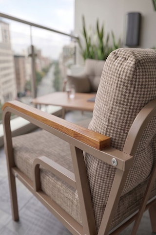Ekon Serisi 1. Sınf 2+1+1 Ve 1 Adet Orta Sehpa 2 Yastıklı Cappucino İskeletli Bahçe Balkon Oturma Koltuk Takımı Cappucino İskelet Cappucino Minder