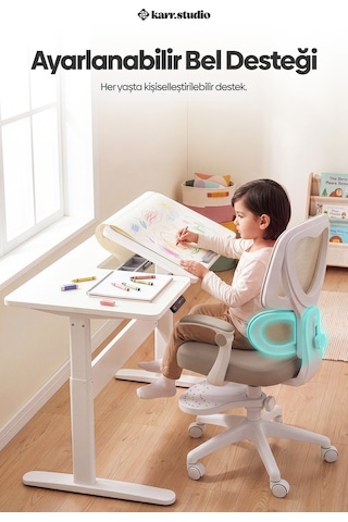 Lora Ergonomik Çocuk Çalışma Sandalyesi - Krem