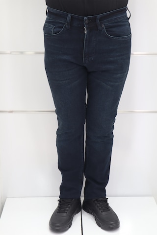 Denim Cartel Dmctekstil Erkek 971 Lacivert Yüksek Bel Rahat Kesim Boru Paça Jean Pantolon