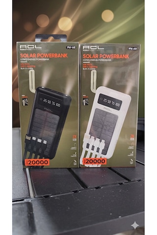 20.000 Mah Solar Güneş Enerjili Powebank - Acl Çoklu Renk
