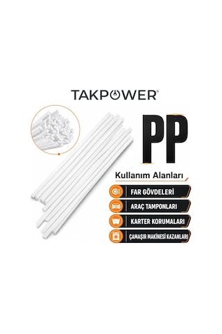 Takpower Plastik Kaynak Elektrodu Beyaz Pp 1.0 X 400 Mm 20 Adet