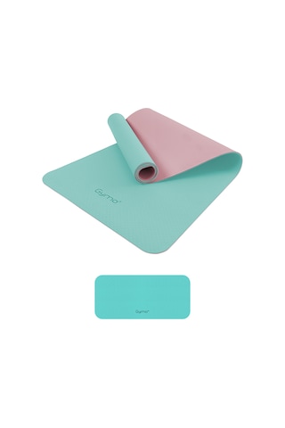 Gymo Ekolojik 6mm Tpe Yoga Matı Pilates Minderi Diz Dirsek Koruyucu Matlı Set Nane Yeşili Yeşil