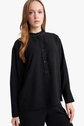 Defacto Relax Fit Krep Uzun Kollu Tunik F3067ax25aubk81 Siyah