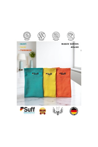 Mikrofiber Bez Tüm Yüzeyler Için 3 Lü 40x60 Sihirli Seri Kurulama Cam Silme Diğer