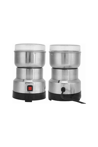 Gajeena 304 Paslanmaz Çelik Elektrikli Kahve Değirmeni - Tahıl, Fıstık, Baklagil, Baharat Öğütücü - Hızlı Ve Eşit Öğütme - 220-240v İngiliz Standartı Siyah - Gümüş