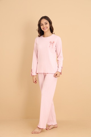 Mirano 8604 Pointel Kumaş Mevsimlik Günlük Kadın Pijama Takımı Pembe