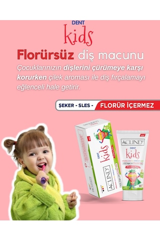 Aclind Dent Çocuklar İçin Florür İçermeyen Diş Macunu 15 ML