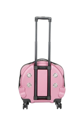 Gobypet Şeffaf Tekerlekli Kedi Köpek Taşıma Valizi Çekçekli Büyük Model Pembe