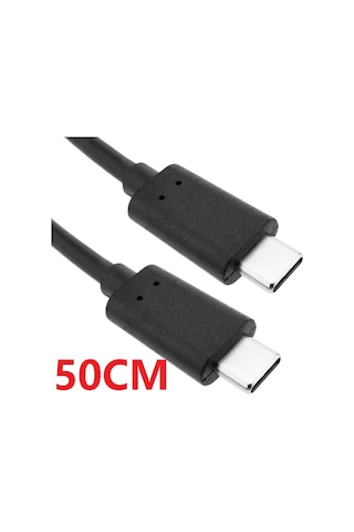 50 cm. USB 3.1 Type-C To Usb 3.1 Type-C Erkek Data & Şarj Kablo