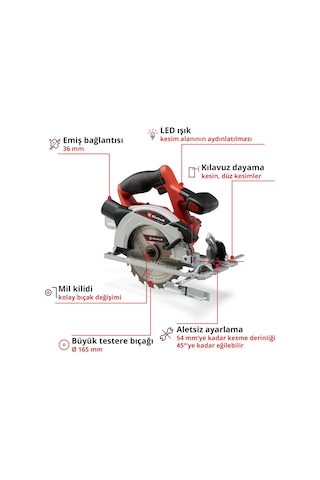 Einhell TE-CS 18/165-1 Li Solo Akülü Daire Testere - 4331207