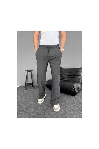 Butik İstanbul Su Yolu Çizgili Cepli Pantalon - Siyah