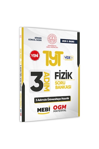 2026 TYT Mebi-ogm 3 Adım Fizik Soru Bankası Renkli A4 Boyut Video Çözümlü Baskı Ücreti