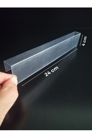 10 Adet Pvc Etiketlik Dik Geçme Ahşap Raf 24 x 4 CM İsimlik Kart Cebi