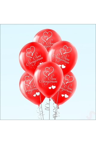 Seni Seviyorum Baskılı Pastel Balon, 30cm X 8 Adet