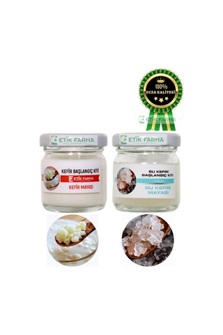Etik Farma Su Kefiri Mayası 40 ML + Süt Kefir Mayası Başlangıç Kiti 40 ML