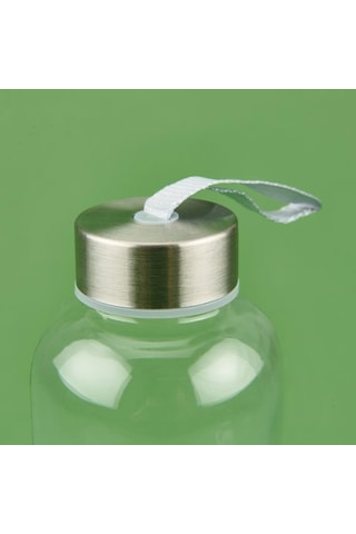 Tohana H2o Peluş Kılıflı Cam Matara - Siyah / Şeffaf - 600 Ml Siyah / Şeffaf