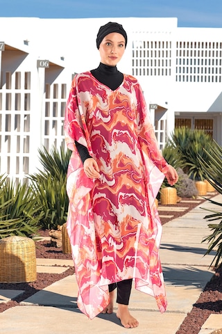 Adasea Uv Korumalı Mayo Üzerine Tek Pareo Kaftan 1704 Fuşya Fuşya
