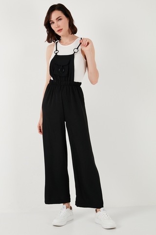 Lela Keten Karışımlı Askılı Bahçıvan Bayan Tulum 66970232S4 Siyah