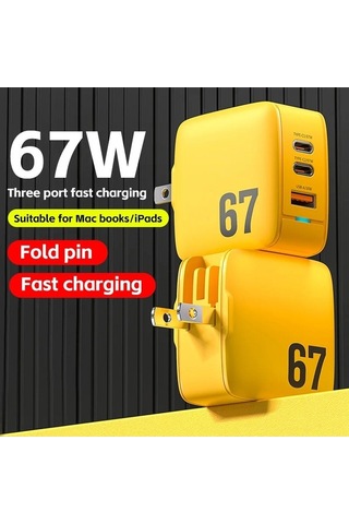 Zyzqstore Gallium Nitride 67w Hızlı Şarj Çoklu Çıkış Pd Cep Şarj Cihazı 1 Adet