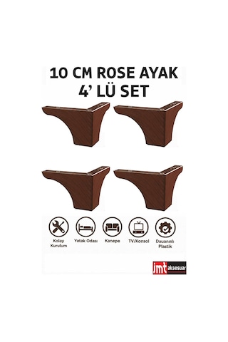 Rose 10 Cm Mobilya Kanepe Sehpa Tv Ünitesi Koltuk Ve Konsol Ayağı Ceviz