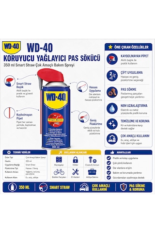 WD-40 Yağlayıcı ve Pas Sökücü Sprey 6 x 350 ML (Kobra Başlık)