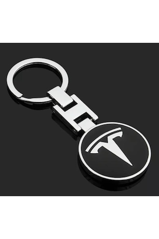 Metal Siyah Anahtarlık Tesla İle Uyumlu Metal Anahtarlık Aksesuar