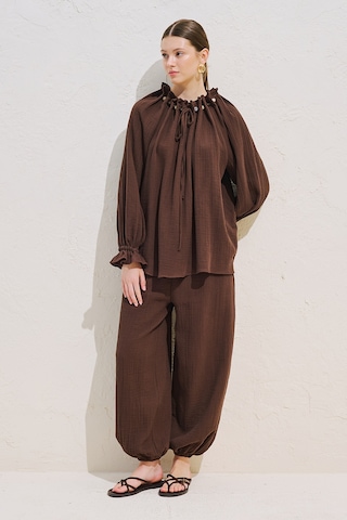 Manuka Müslin Balon Pantolon Tozlu Kahve Ss26pnt00049-459