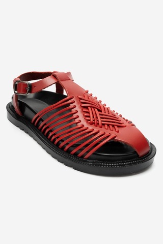 Luvi Shoes Thames Kırmızı Hakiki Deri Kadın Sandalet