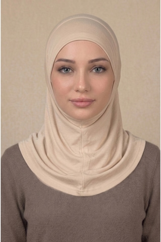Sonbaharmoda Hazır Türban Pratik Kaymaz Tesettür Eşarp Viskon Likralı Rahat Günlük Ve Namaz İçin Hijab Bej